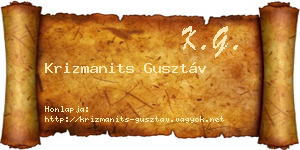 Krizmanits Gusztáv névjegykártya