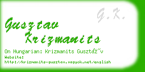 gusztav krizmanits business card